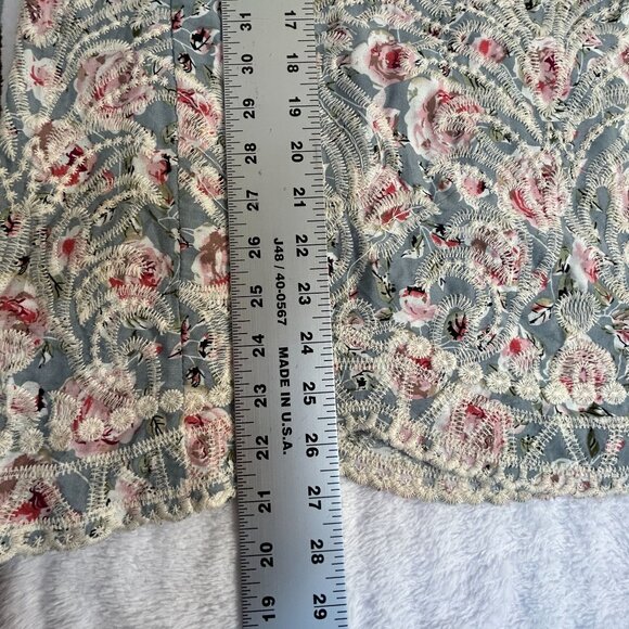 Solitaire Floral Embroidered Scallop Hem Tunic Blouse Women's Large Cottagecore - Picture 9 of 9